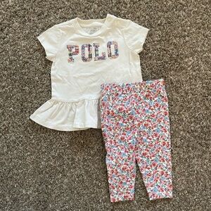 Ralph Lauren White POLO Tee with Matching Floral Pants